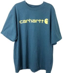 Carhartt Men's Loose Fit Short Sleeve Logo T-Shirt in Night Blue Heather Size XL